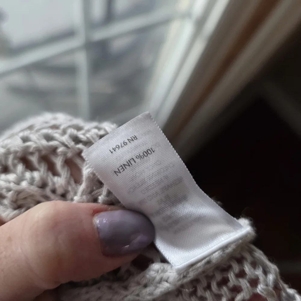 J.Jill Light Gray Open Knit Size Large 100% Linen Sweater - Picture 7 of 8